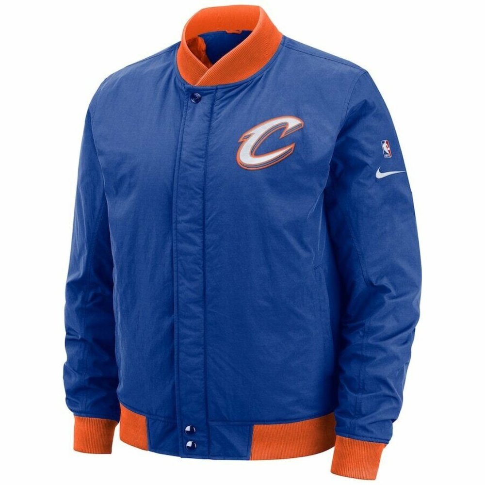 Nike NBA Cleveland Cavaliers Courtside Bomber Jacket AH5274-495 Mens L $200 NEW